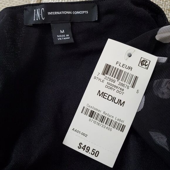 INC Polka-Dot Sheer-Sleeve Top - Picture 10 of 12